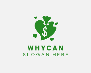 Heart Dollar Money Bag  Logo