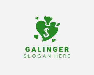 Lending - Heart Dollar Money Bag logo design