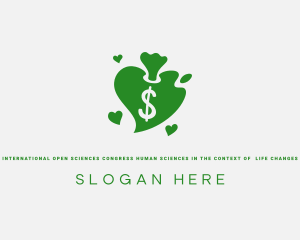 Banking - Heart Dollar Money Bag logo design