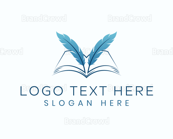 Feather Book Author Logo