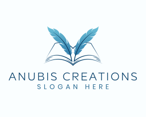 Feather Book Author logo design