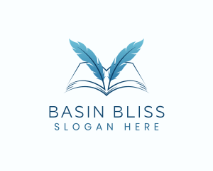 Feather Book Author logo design