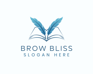 Feather Book Author logo design