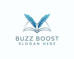 Feather Book Author logo design