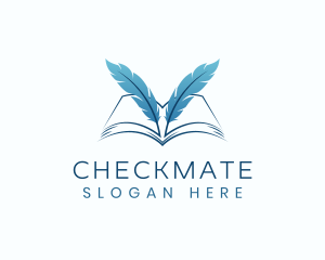 Feather Book Author logo design