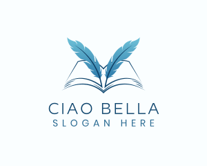 Feather Book Author logo design