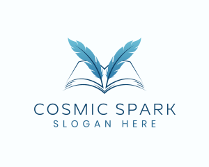 Feather Book Author logo design