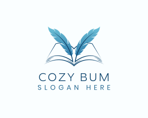 Feather Book Author logo design