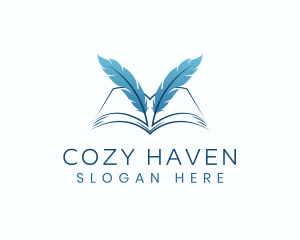 Feather Book Author logo design