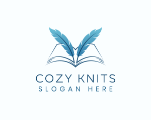 Feather Book Author logo design