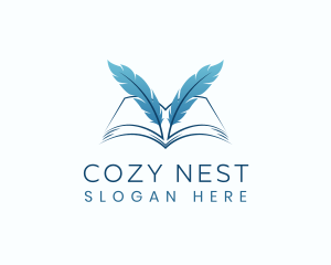 Feather Book Author logo design