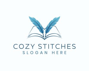 Feather Book Author logo design