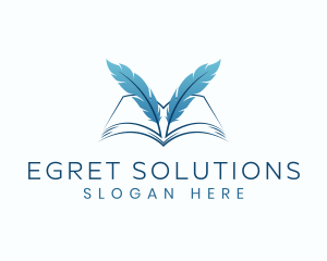 Feather Book Author logo design