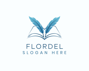 Feather Book Author logo design