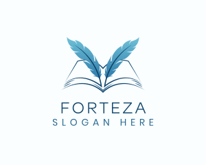 Feather Book Author logo design