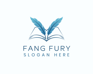 Feather Book Author logo design