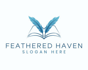 Feather Book Author logo design