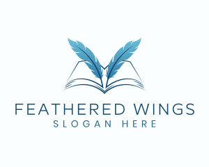 Feather Book Author logo design