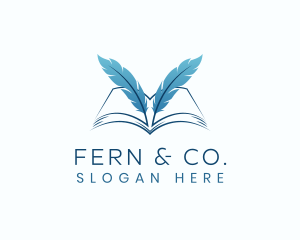 Feather Book Author logo design