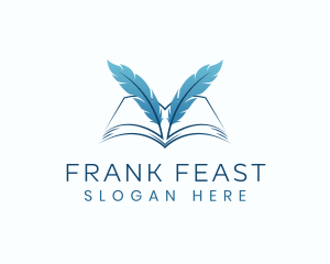 Feather Book Author logo design