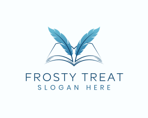 Feather Book Author logo design