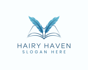 Feather Book Author logo design