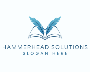 Feather Book Author logo design