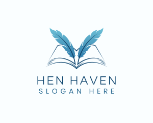 Feather Book Author logo design