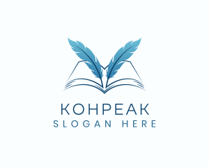 Feather Book Author logo design