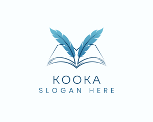 Feather Book Author logo design