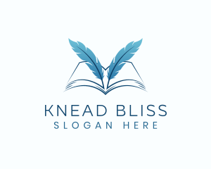 Feather Book Author logo design