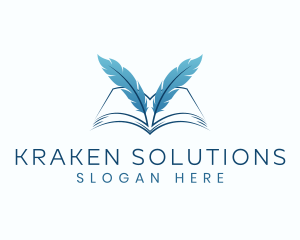 Feather Book Author logo design