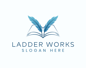 Feather Book Author logo design