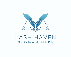 Feather Book Author logo design