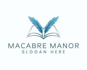 Feather Book Author logo design