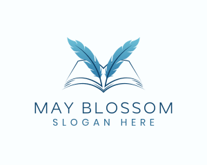 Feather Book Author logo design