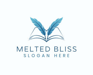 Feather Book Author logo design