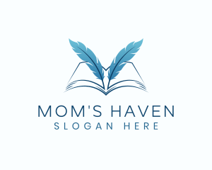 Feather Book Author logo design