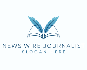 Journalist - Feather Book Author logo design