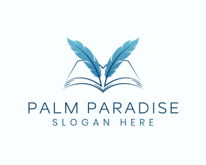 Feather Book Author logo design