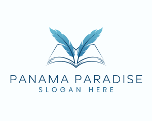 Feather Book Author logo design