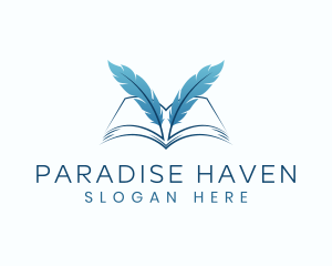 Feather Book Author logo design