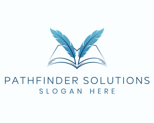 Feather Book Author logo design