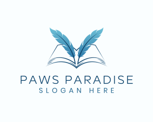 Feather Book Author logo design