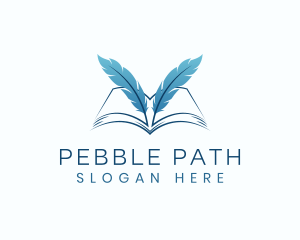 Feather Book Author logo design