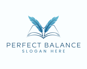 Feather Book Author logo design