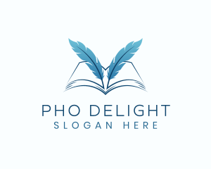 Feather Book Author logo design