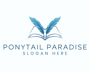 Feather Book Author logo design