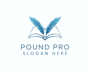 Feather Book Author logo design