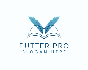 Feather Book Author logo design